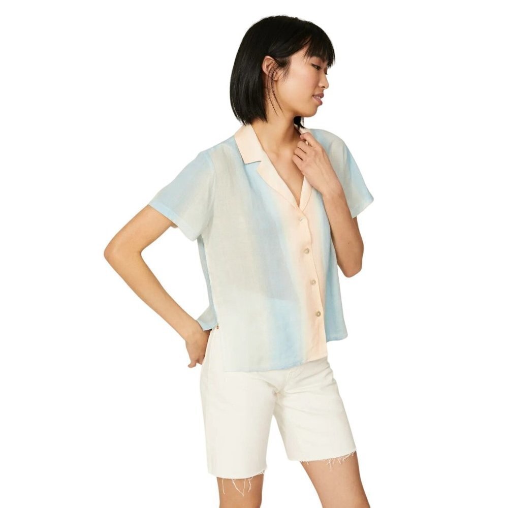 Rails Kona Button Down Top in Blue Ombre XSmall as-is Womens Blouse